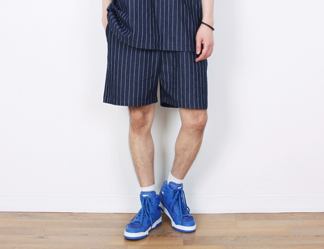 hello stripe banding shorts ; nv [ 2color / free size ] 헬로 스트라이프 밴딩 반바지