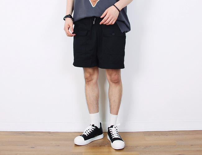 pocket banding wide shorts ; bk [ 5color / free size ] 포켓 밴딩 와이드 반바지